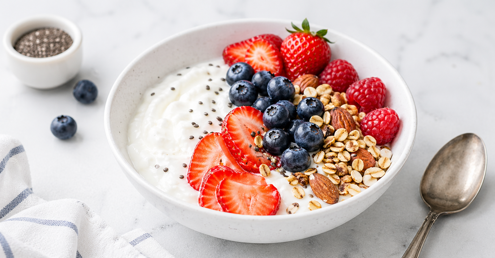 Greek Yogurt Berry Bowl (High Protein & Low Calorie)