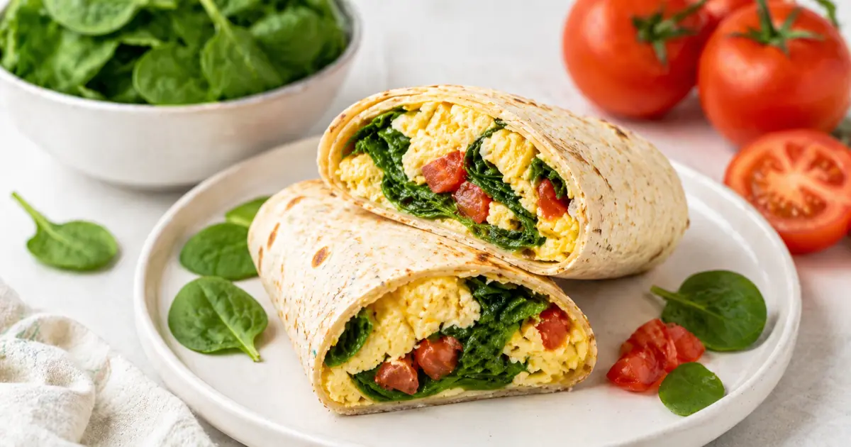 High Protein Spinach Egg Wrap (Quick & Low Calorie)